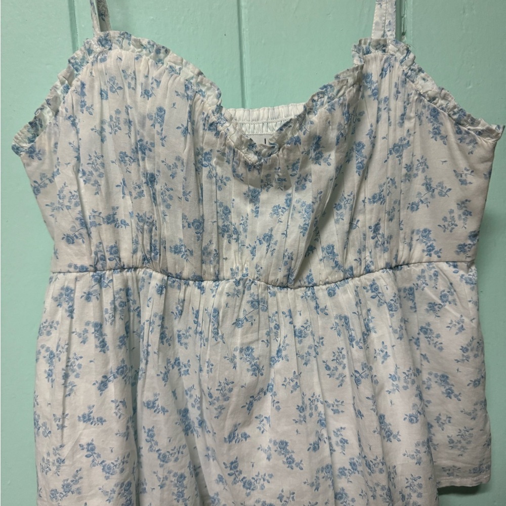 Hollister Blue Smocked Ruffled Camisole